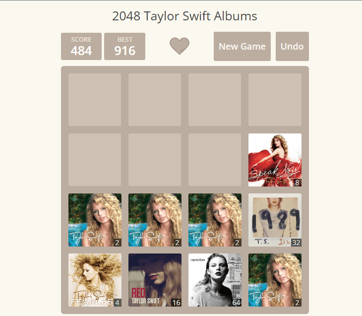 2048 taylor swift game